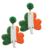 Load image into Gallery viewer, Beaded St. Patrick’s Day Earrings