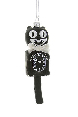 Retro Cat Clock Ornament