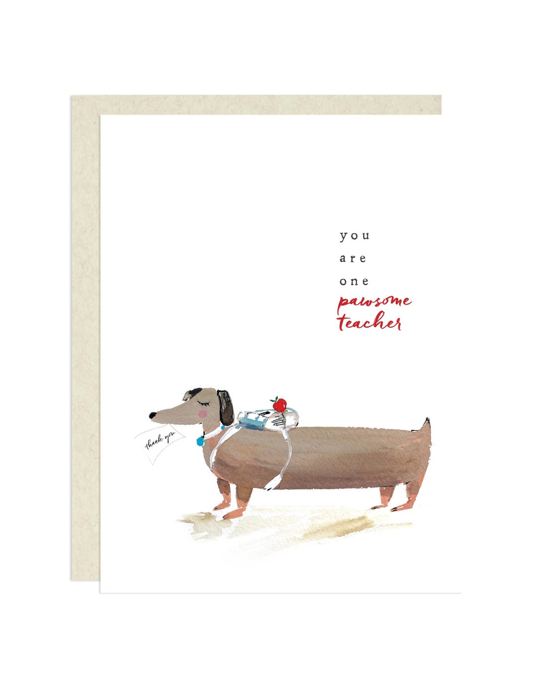 Pawsome Teacher Card - Darling Lemon