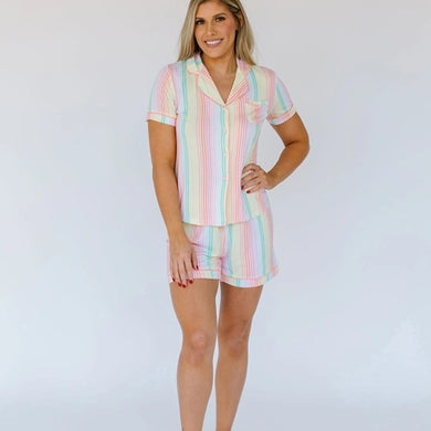 Charlotte Sunset Stripe Shorts Pajamas