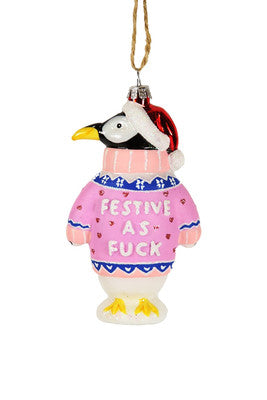 Festive Sweater Penguin Ornament