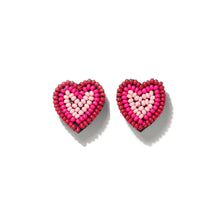 Load image into Gallery viewer, Heart Seed Bead Studs